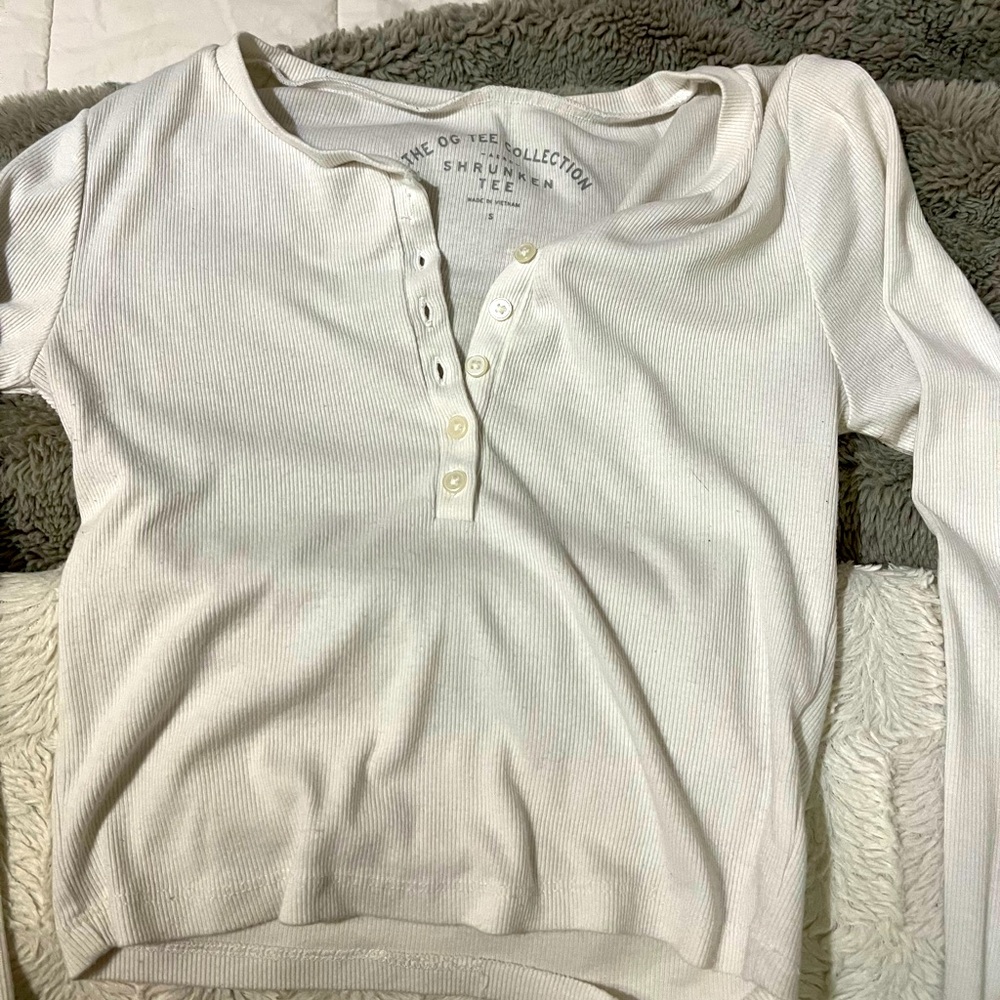 Aeropostale cropped white long sleeve.